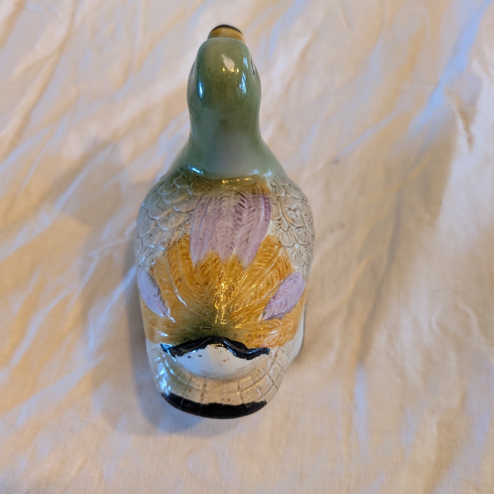 2/20$ Vintage Green and Yellow Ceramic Trinket Dish Duck Figurine - Picture 2 of 6